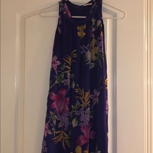 Purple floral print dress
